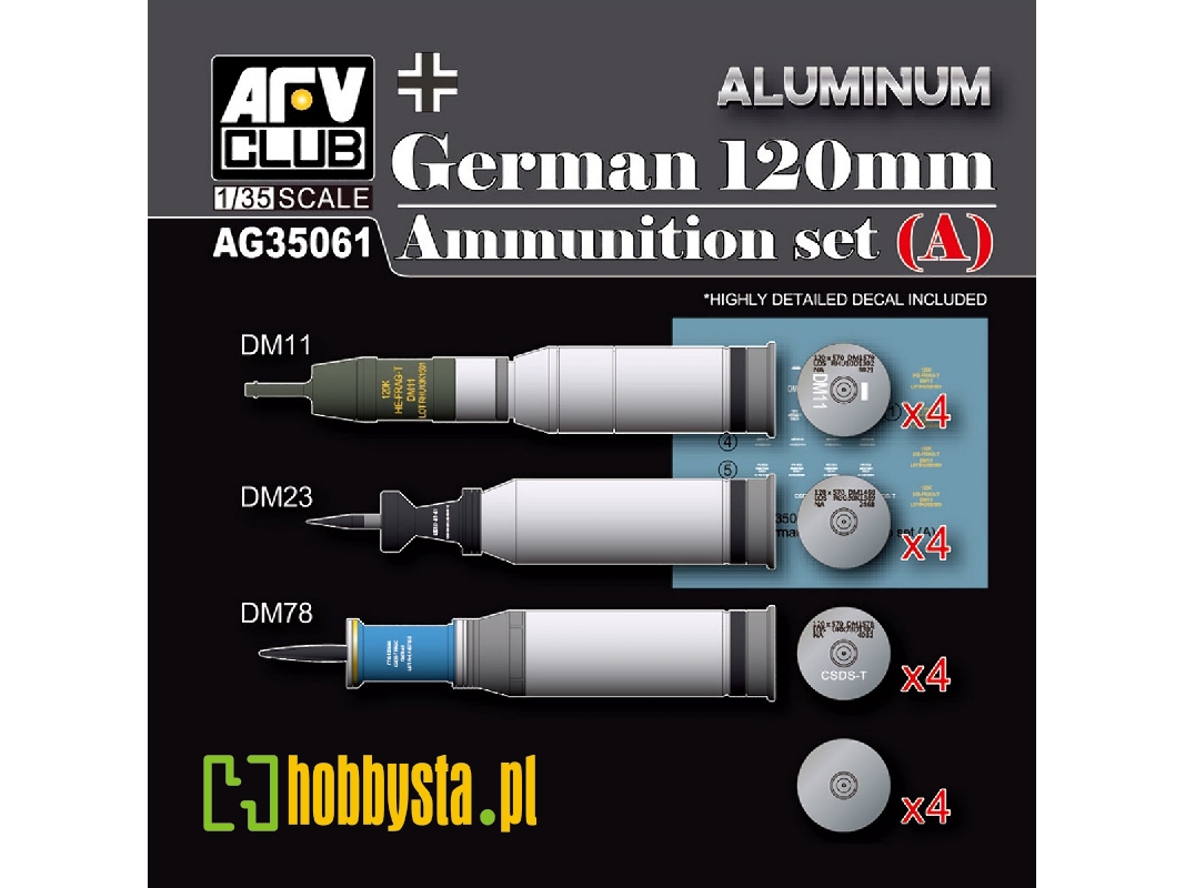 Modern German 120mm Tank Ammunition Set A (Aluminium) - zdjęcie 1 Modern German 120mm Tank Ammunition Set A (Aluminium) - zdjęcie 1