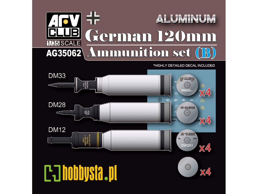Modern German 120mm Tank Ammunition Set B (Aluminium) - zdjęcie 1 Modern German 120mm Tank Ammunition Set B (Aluminium) - zdjęcie 1