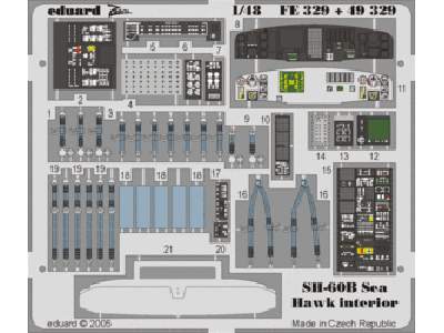  SH-60B interior 1/48 - Italeri - blaszki - zdjęcie 1