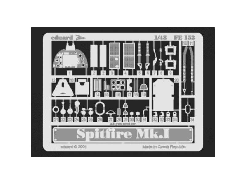Spitfire Mk. I 1/48 - Tamiya - blaszki - zdjęcie 1 Spitfire Mk. I 1/48 - Tamiya - blaszki - zdjęcie 1