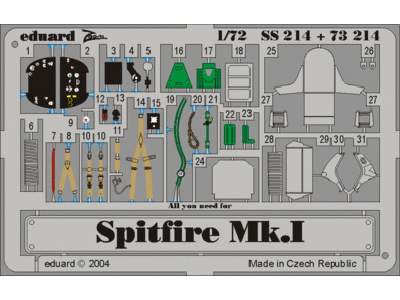  Spitfire Mk. I 1/72 - Tamiya - blaszki - zdjęcie 1