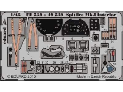  Spitfire Mk. I interior S. A. 1/48 - Airfix - blaszki - zdjęcie 1