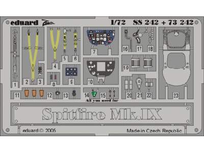  Spitfire Mk. IX 1/72 - Hasegawa - blaszki - zdjęcie 1