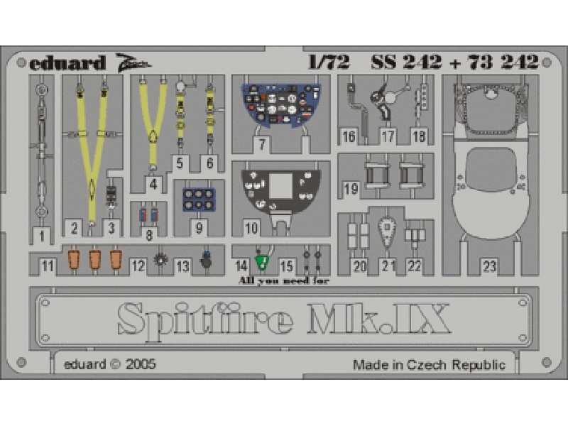 Spitfire Mk. IX 1/72 - Hasegawa - blaszki - zdjęcie 1 Spitfire Mk. IX 1/72 - Hasegawa - blaszki - zdjęcie 1