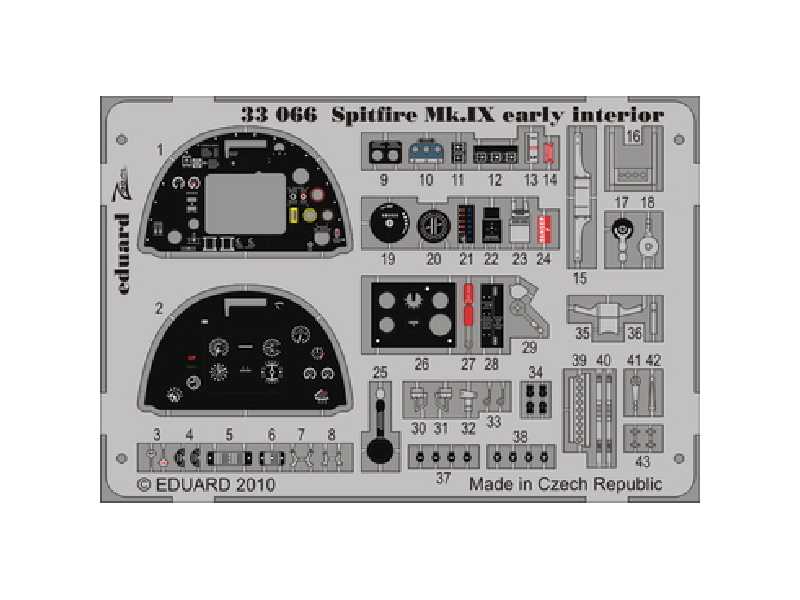 Spitfire Mk. IX early interior S. A. 1/32 - Tamiya - blaszki - zdjęcie 1 Spitfire Mk. IX early interior S. A. 1/32 - Tamiya - blaszki - zdjęcie 1