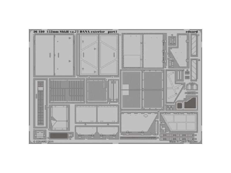  152mm ShkH vz.77 DANA exterior 1/35 - Hobby Boss - blaszki - zdjęcie 1