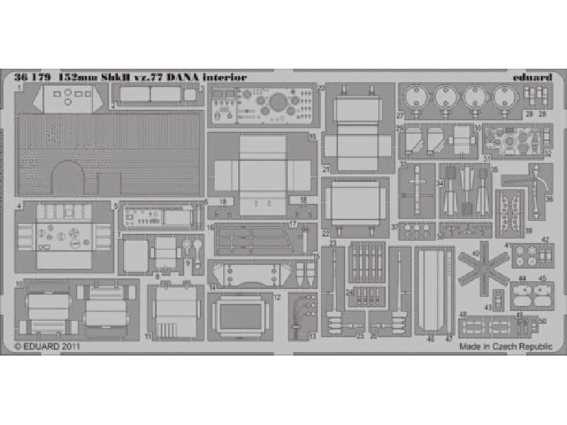 152mm ShkH vz.77 DANA interior 1/35 - Hobby Boss - blaszki - zdjęcie 1 152mm ShkH vz.77 DANA interior 1/35 - Hobby Boss - blaszki - zdjęcie 1