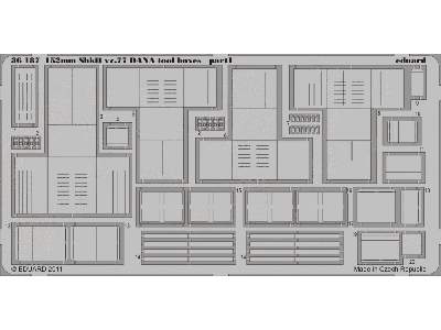  152mm ShkH vz.77 DANA tool boxes 1/35 - Hobby Boss - blaszki - zdjęcie 2