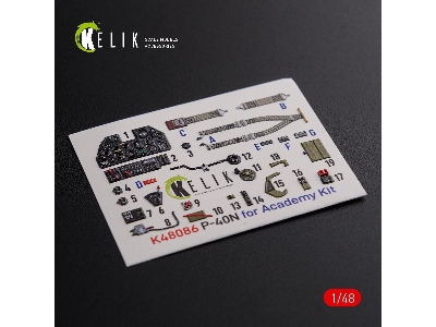 P-40n Interior 3d Decals For Academy Kit - zdjęcie 1