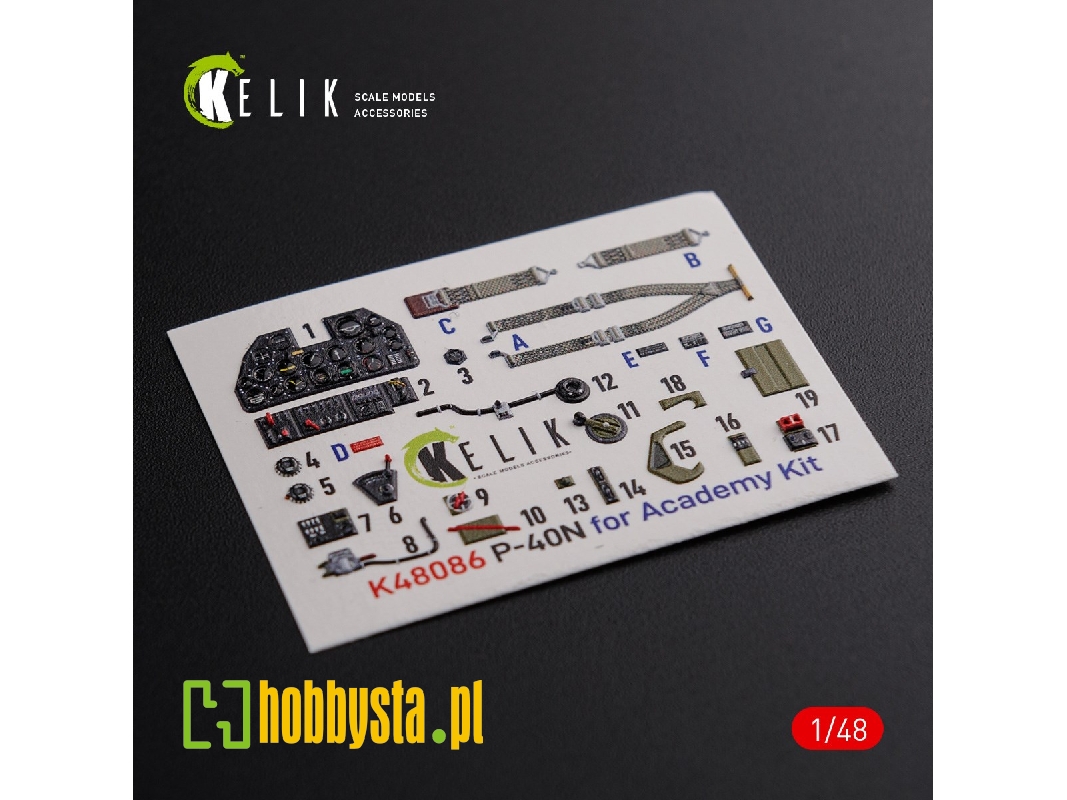 P-40n Interior 3d Decals For Academy Kit - zdjęcie 1
