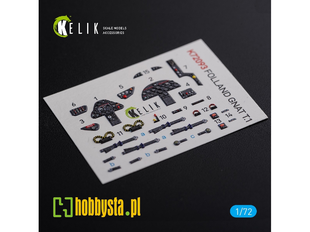 Folland Gnat T.1 Interior 3d Decals For Airfix Kit - zdjęcie 1