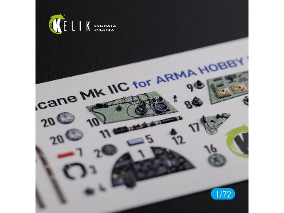 Hurricane Mk Iic Interior 3d Decals For Arma Hobby Kit - zdjęcie 3