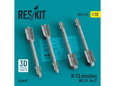 R-73 Missiles (4pcs) (Mig-29, Su-27) (3d Printed) - zdjęcie 1