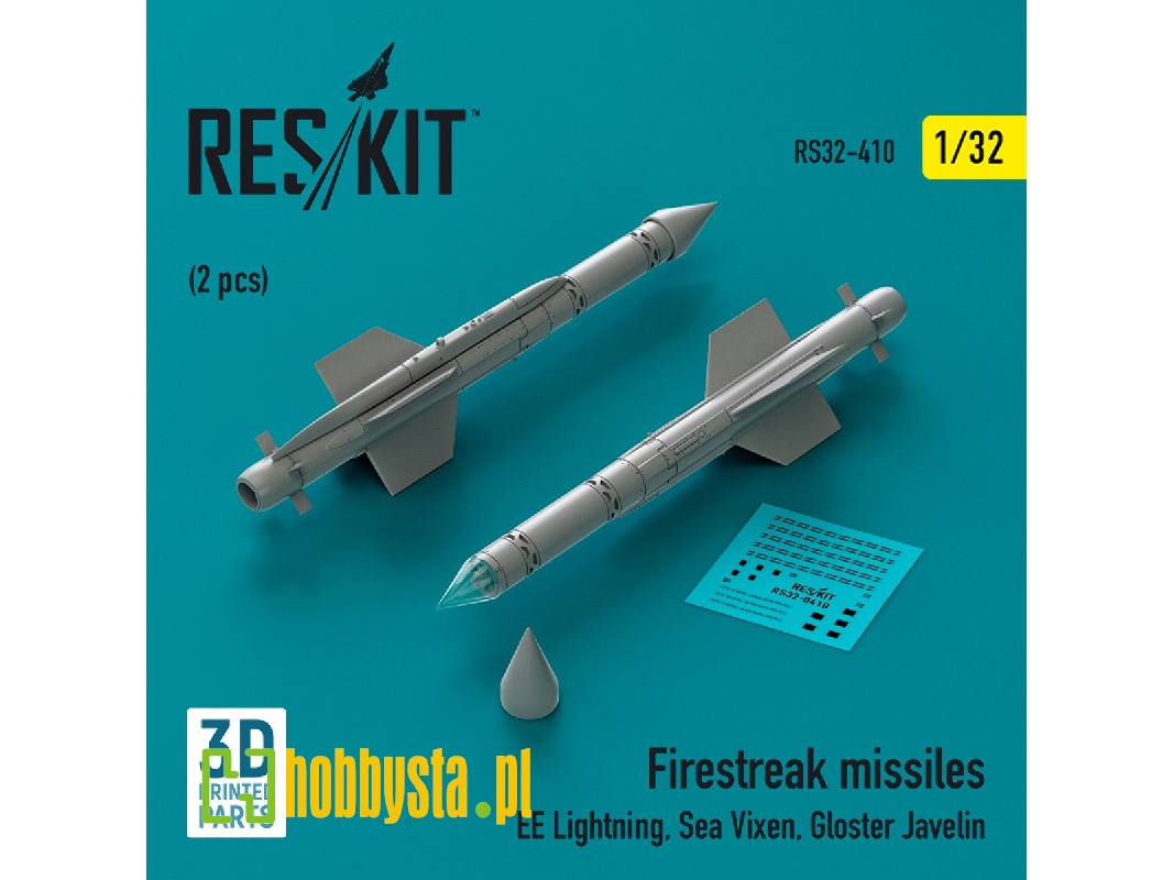Firestreak Missiles (2pcs) (Ee Lightning, Sea Vixen, Gloster Javelin) (3d Printed) - zdjęcie 1 Firestreak Missiles (2pcs) (Ee Lightning, Sea Vixen, Gloster Javelin) (3d Printed) - zdjęcie 1