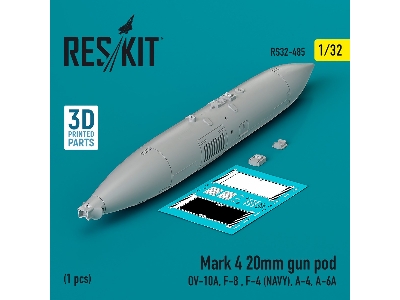 Mark 4 20mm Gun Pod (1pc) (Ov-10a, F-8, F-4 (Usn), A-4, A-6a) (3d Printed) - zdjęcie 1