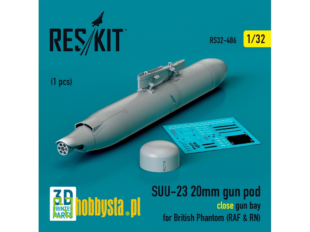 Suu-23 20mm Gun Pod (Close Gun Bay) For British Phantom (Raf And Rn) (1pc) (3d Printed) - zdjęcie 1 Suu-23 20mm Gun Pod (Close Gun Bay) For British Phantom (Raf And Rn) (1pc) (3d Printed) - zdjęcie 1