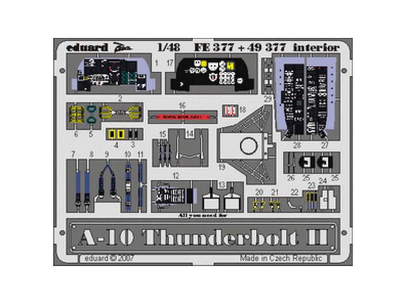  A-10 interior 1/48 - Italeri - blaszki - zdjęcie 1