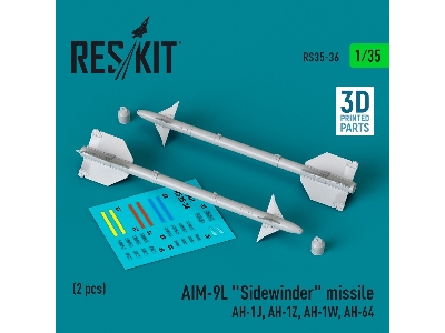 Aim-9l 'sidewinder' Missile (Ah-1j, Ah-1z, Ah-1w, Ah-64) (2pcs) (3d Printed) - zdjęcie 1