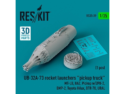 Ub-32a-73 Rocket Launchers 'pickup Truck' (1pc) (Mt-lb, Uaz, Pickup With Zpu-2, Bmp-2, Toyota Hilux, Btr-70, Ural) (3d Printed) 