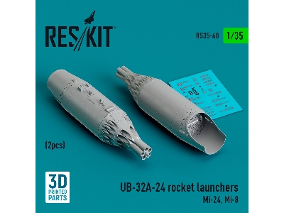 Ub-32a-24 Rocket Launchers (2pcs) (Mi-24, Mi-8) (3d Printed) - zdjęcie 1