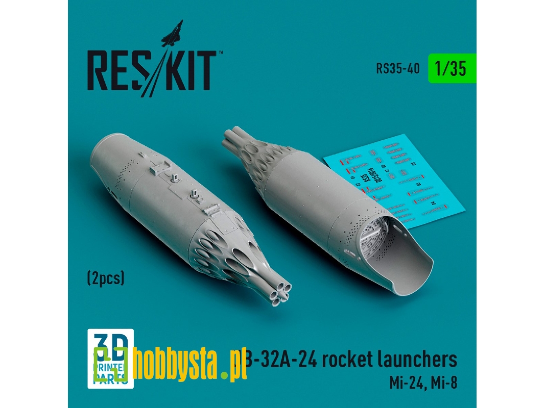 Ub-32a-24 Rocket Launchers (2pcs) (Mi-24, Mi-8) (3d Printed) - zdjęcie 1 Ub-32a-24 Rocket Launchers (2pcs) (Mi-24, Mi-8) (3d Printed) - zdjęcie 1