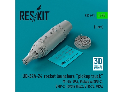 Ub-32a-24 Rocket Launchers 'pickup Truck' (1pc) (Mt-lb, Uaz, Pickup W/Zpu-2, Bmp-2, Toyota Hilux, Btr-70, Ural) (3d Printed) - z