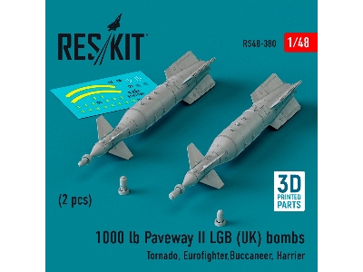 1000 Lb Paveway Ii Lgb (Uk) Bombs (2pcs) (Tornado, Eurofighter, Buccaneer, Harrier) (3d Printed) - zdjęcie 1