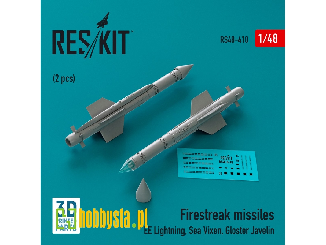 Firestreak Missiles (2pcs) (Ee Lightning, Sea Vixen, Gloster Javelin) (3d Printed) - zdjęcie 1