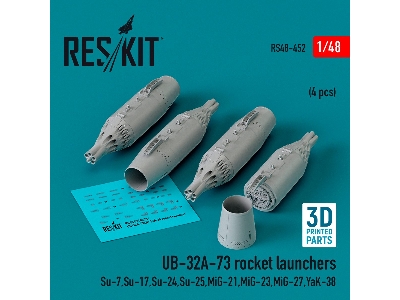Ub-32a-73 Rocket Launchers (4pcs) (Su-7, Su-17, Su-24, Su-25, Mig-21, Mig-23, Mig-27, Yak-38) (3d Printed) - zdjęcie 1