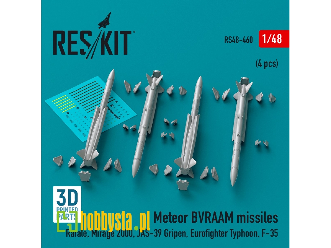 Meteor Bvraam Missiles (4 Pcs) (Rafale, Mirage 2000, Jas-39 Gripen, Eurofighter Typhoon, F-35) (3d Printed) - zdjęcie 1 Meteor Bvraam Missiles (4 Pcs) (Rafale, Mirage 2000, Jas-39 Gripen, Eurofighter Typhoon, F-35) (3d Printed) - zdjęcie 1