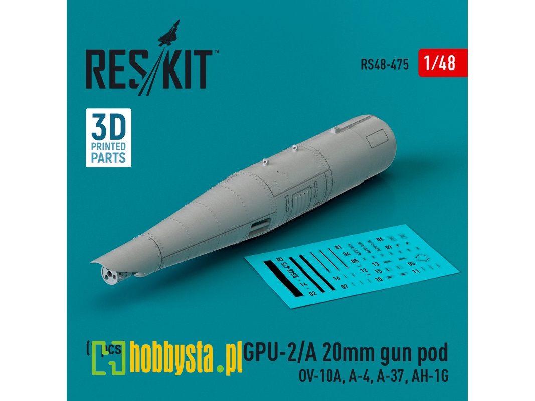 Gpu-2/A 20mm Gun Pod (1pc) (Ov-10a, A-4, A-37, Ah-1g) (3d Printed) - zdjęcie 1 Gpu-2/A 20mm Gun Pod (1pc) (Ov-10a, A-4, A-37, Ah-1g) (3d Printed) - zdjęcie 1