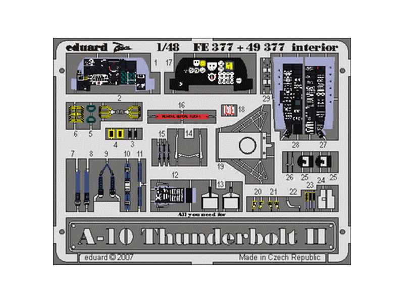 A-10 interior 1/48 - Italeri - blaszki - zdjęcie 1 A-10 interior 1/48 - Italeri - blaszki - zdjęcie 1