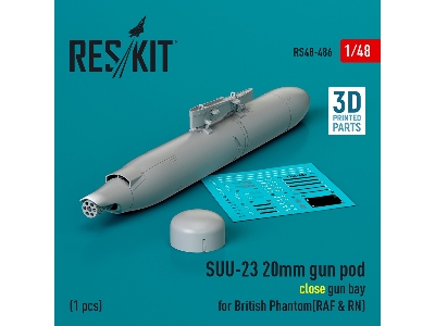 Suu-23 20mm Gun Pod (Close Gun Bay) For British Phantom (Raf And Rn) (1pc) (3d Printed) - zdjęcie 1