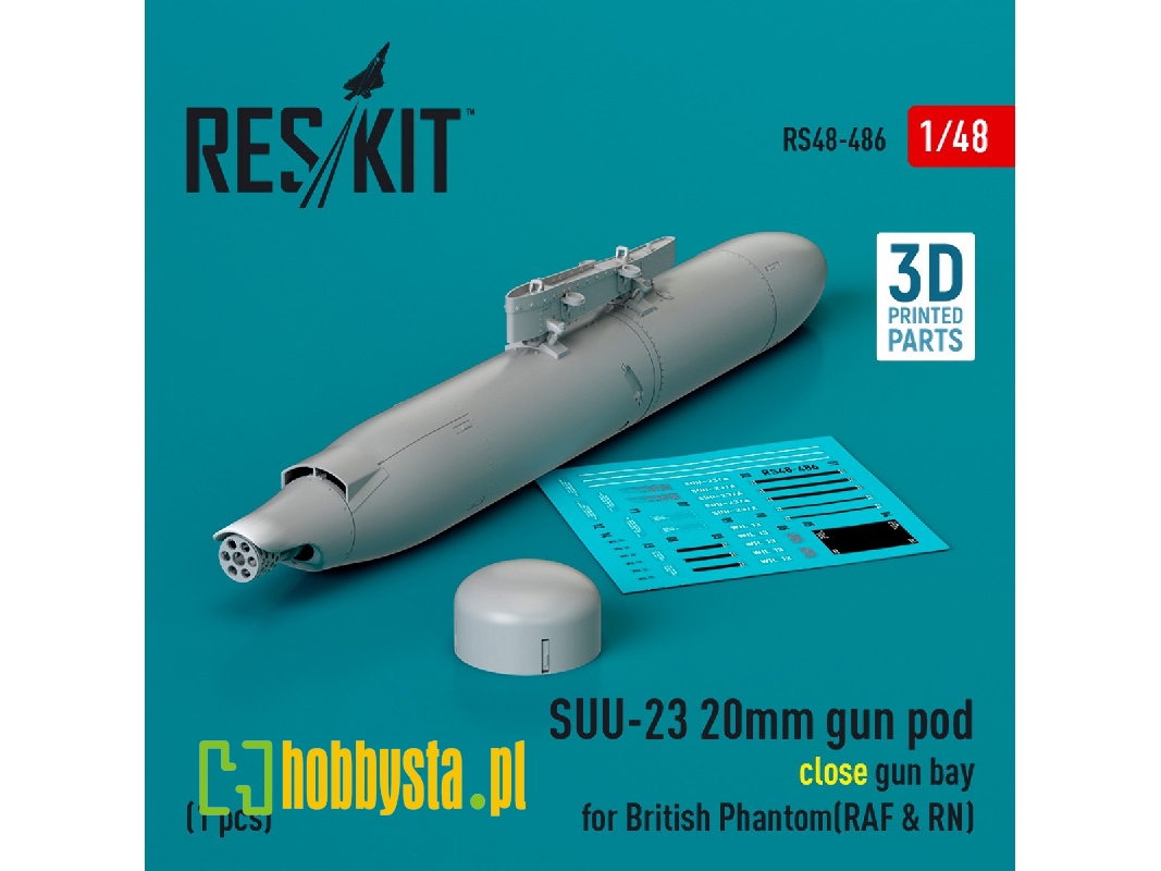 Suu-23 20mm Gun Pod (Close Gun Bay) For British Phantom (Raf And Rn) (1pc) (3d Printed) - zdjęcie 1 Suu-23 20mm Gun Pod (Close Gun Bay) For British Phantom (Raf And Rn) (1pc) (3d Printed) - zdjęcie 1