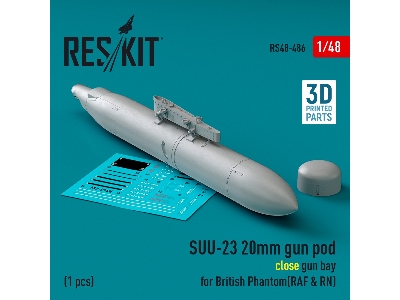 Suu-23 20mm Gun Pod (Close Gun Bay) For British Phantom (Raf And Rn) (1pc) (3d Printed) - zdjęcie 2