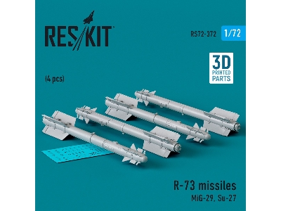 R-73 Missiles (4pcs) (Mig-29, Su-27) (3d Printed) - zdjęcie 1