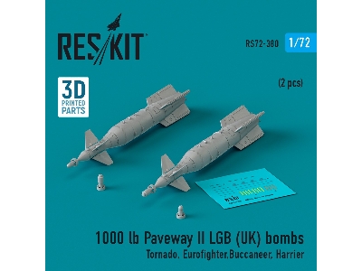 1000 Lb Paveway Ii Lgb (Uk) Bombs (2pcs) (Tornado, Eurofighter, Buccaneer, Harrier) (3d Printed) - zdjęcie 1