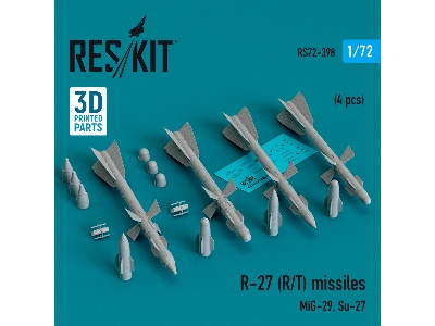 R-27 (R/T) Missiles (4pcs) (Mig-29, Su-27) (3d Printed) - zdjęcie 1
