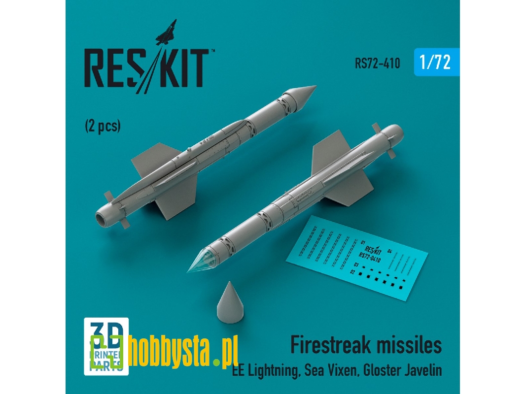 Firestreak Missiles (2pcs) (Ee Lightning, Sea Vixen, Gloster Javelin) (3d Printed) - zdjęcie 1 Firestreak Missiles (2pcs) (Ee Lightning, Sea Vixen, Gloster Javelin) (3d Printed) - zdjęcie 1
