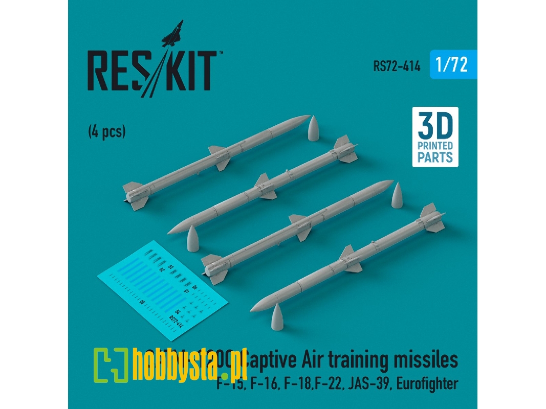 Catm-120c Captive Air Training Missiles (4pcs) (F-15, F-16, F-18, F-22, Jas-39, Eurofighter) (3d Printed) - zdjęcie 1