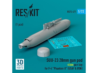 Suu-23 20mm Gun Pod (Close Gun Bay) For F-4 'phantom Ii' (Usaf) (1pc) (3d Printed) - zdjęcie 1