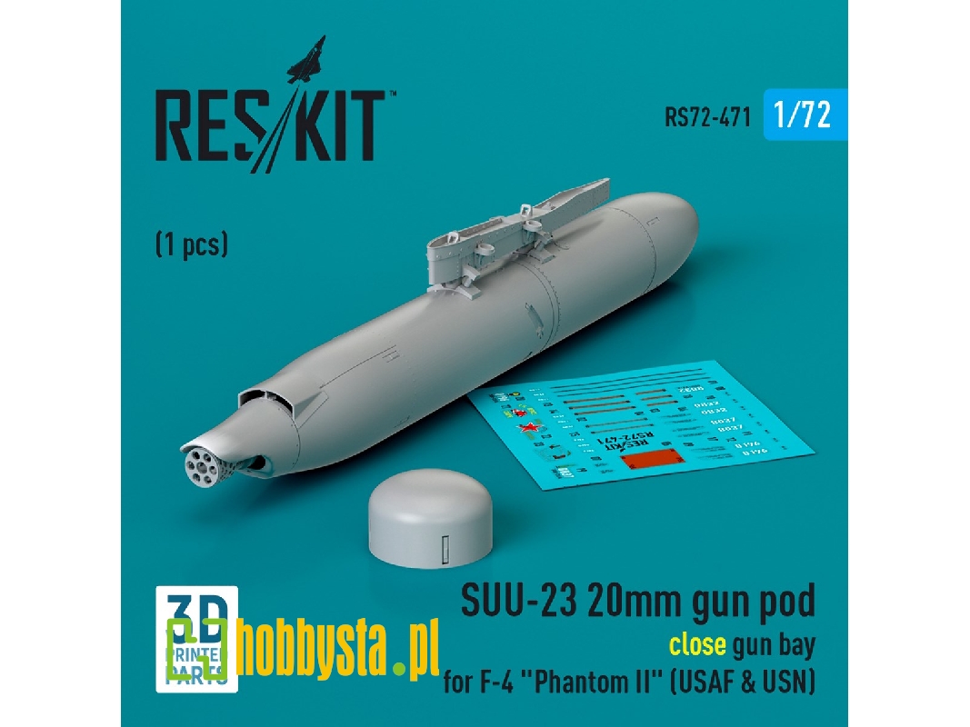 Suu-23 20mm Gun Pod (Close Gun Bay) For F-4 'phantom Ii' (Usaf) (1pc) (3d Printed) - zdjęcie 1