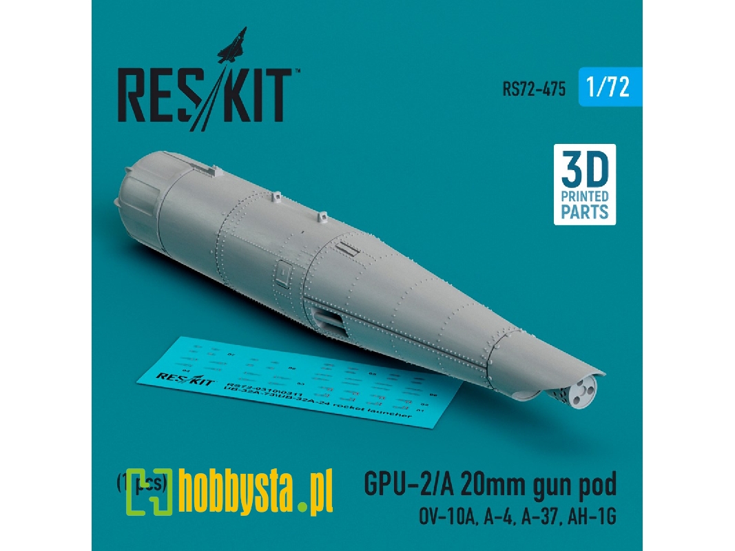 Gpu-2/A 20mm Gun Pod (1pc) (Ov-10a, A-4, A-37, Ah-1g) (3d Printed) - zdjęcie 1 Gpu-2/A 20mm Gun Pod (1pc) (Ov-10a, A-4, A-37, Ah-1g) (3d Printed) - zdjęcie 1