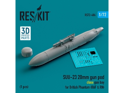 Suu-23 20mm Gun Pod (Close Gun Bay) For British Phantom (Raf And Rn) (1pc) (3d Printed) - zdjęcie 2