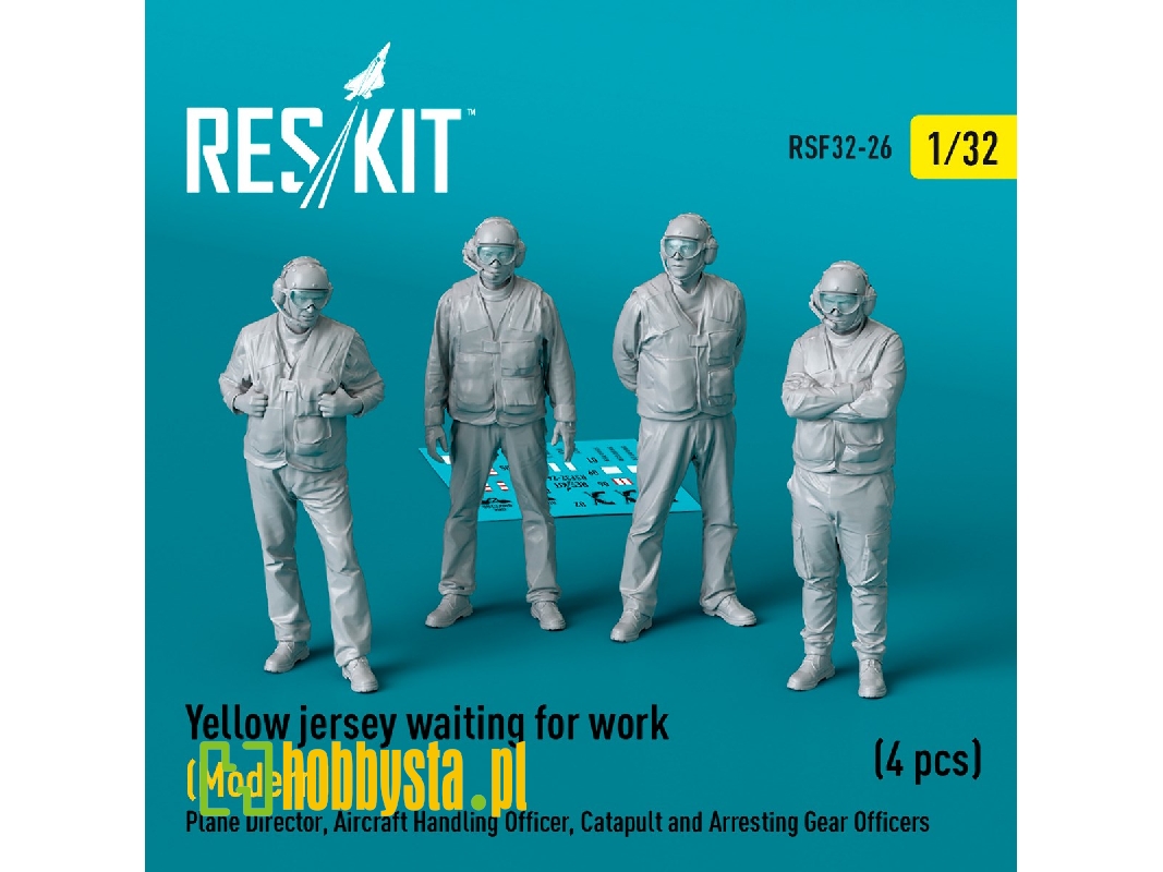 Yellow Jersey Waiting For Work (Modern) Plane Director, Aircraft Handling Officer, Catapult And Arresting Gear Officers (4pcs) ( Yellow Jersey Waiting For Work (Modern) Plane Director, Aircraft Handling Officer, Catapult And Arresting Gear Officers (4pcs) (