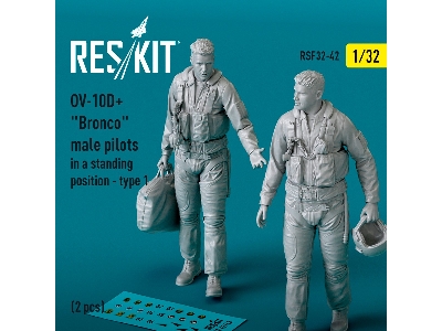 Ov-10d+ 'bronco' Male Pilots (In A Standing Position - Type 1) (2pcs) (3d Printed) - zdjęcie 1