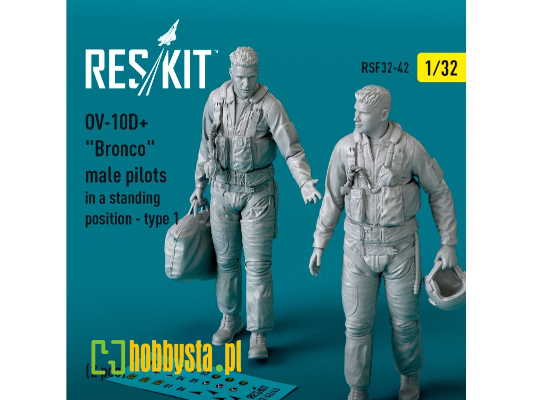 Ov-10d+ 'bronco' Male Pilots (In A Standing Position - Type 1) (2pcs) (3d Printed) - zdjęcie 1
