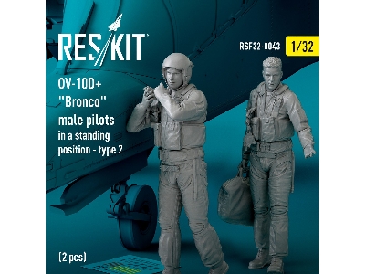 Ov-10d+ 'bronco' Male Pilots (In A Standing Position - Type 2) (2pcs) (3d Printed) - zdjęcie 1