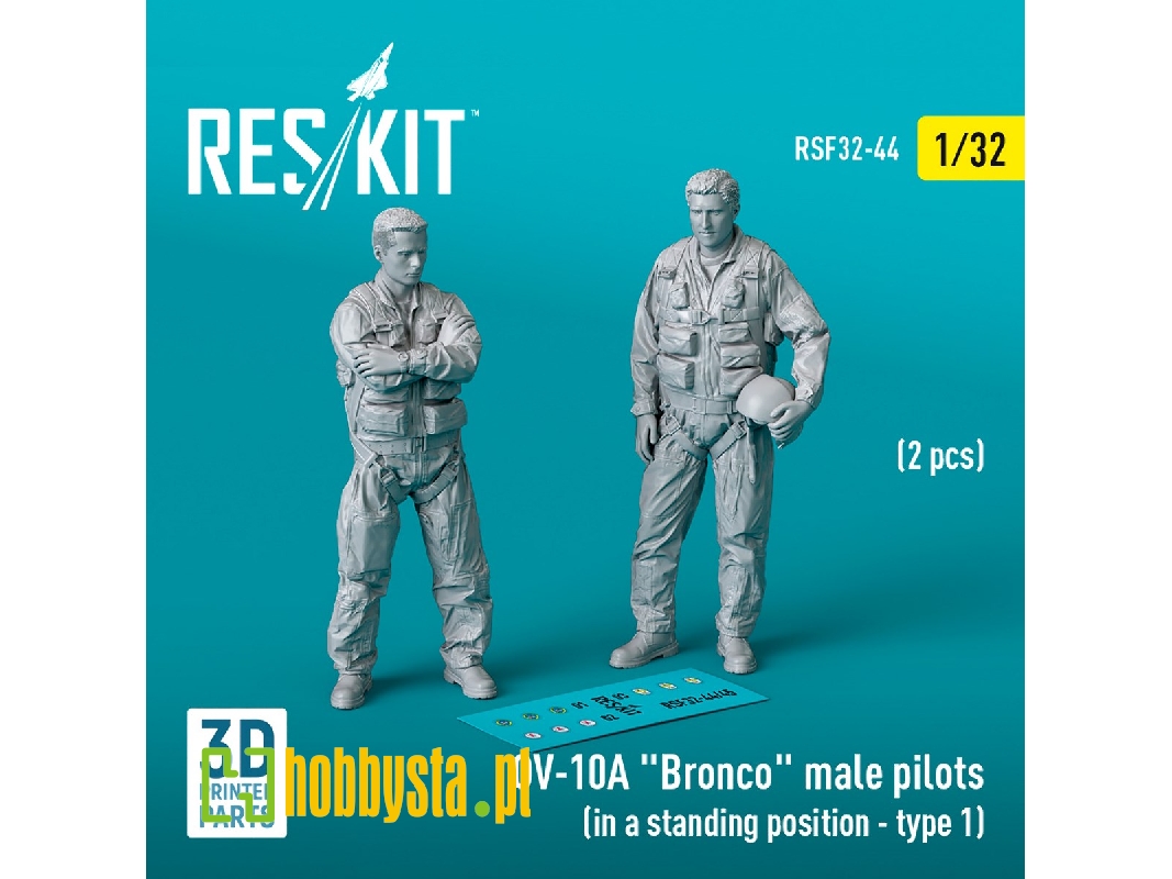 Ov-10a 'bronco' Male Pilots (In A Standing Position - Type 1) (2pcs) (3d Printed) - zdjęcie 1 Ov-10a 'bronco' Male Pilots (In A Standing Position - Type 1) (2pcs) (3d Printed) - zdjęcie 1