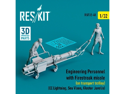 Engineering Personnel With Firestreak Missile (On Transport Trolley) (Ee Lightning, Sea Vixen, Gloster Javelin) (3d Printed) - z